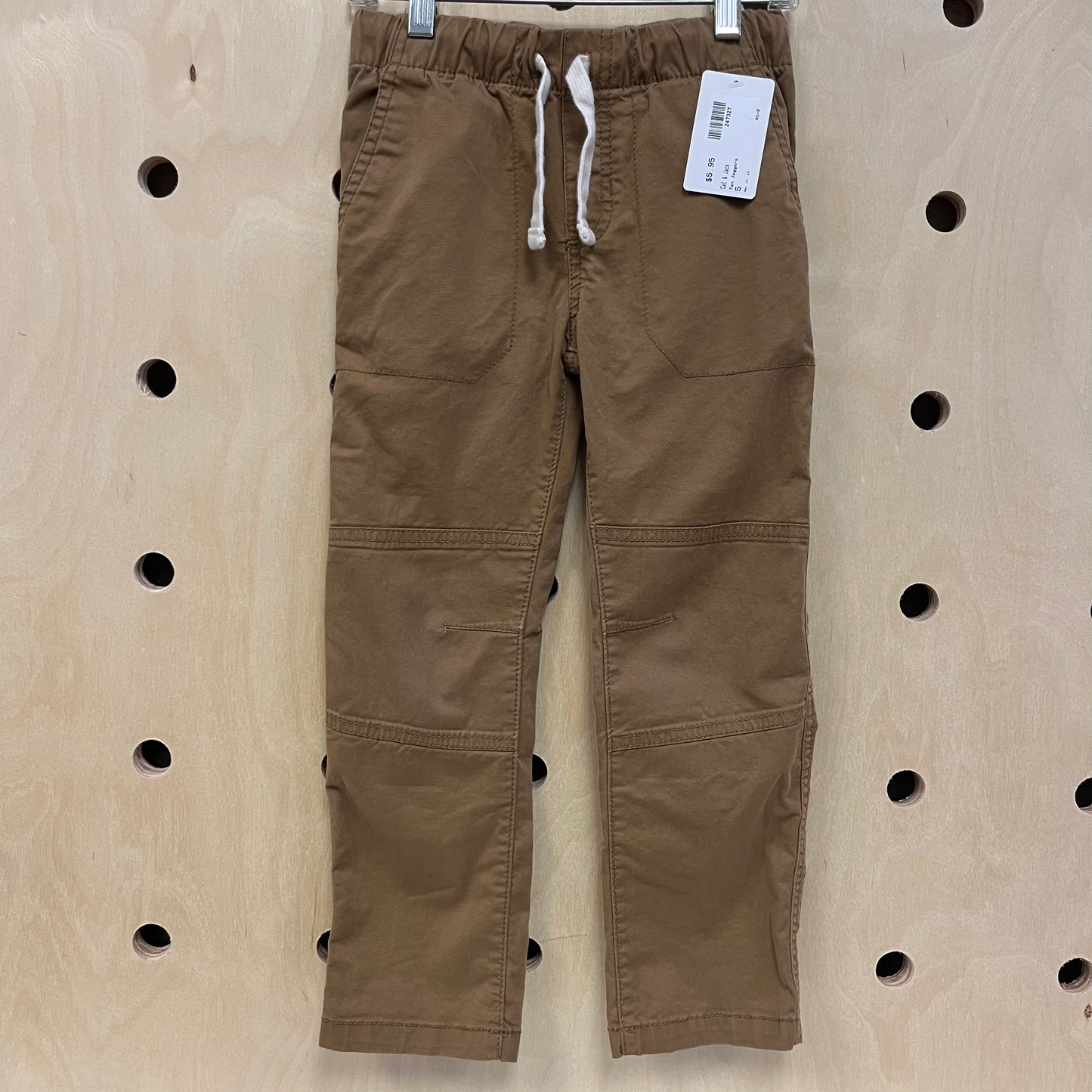 Tan Elastic Waist Pants