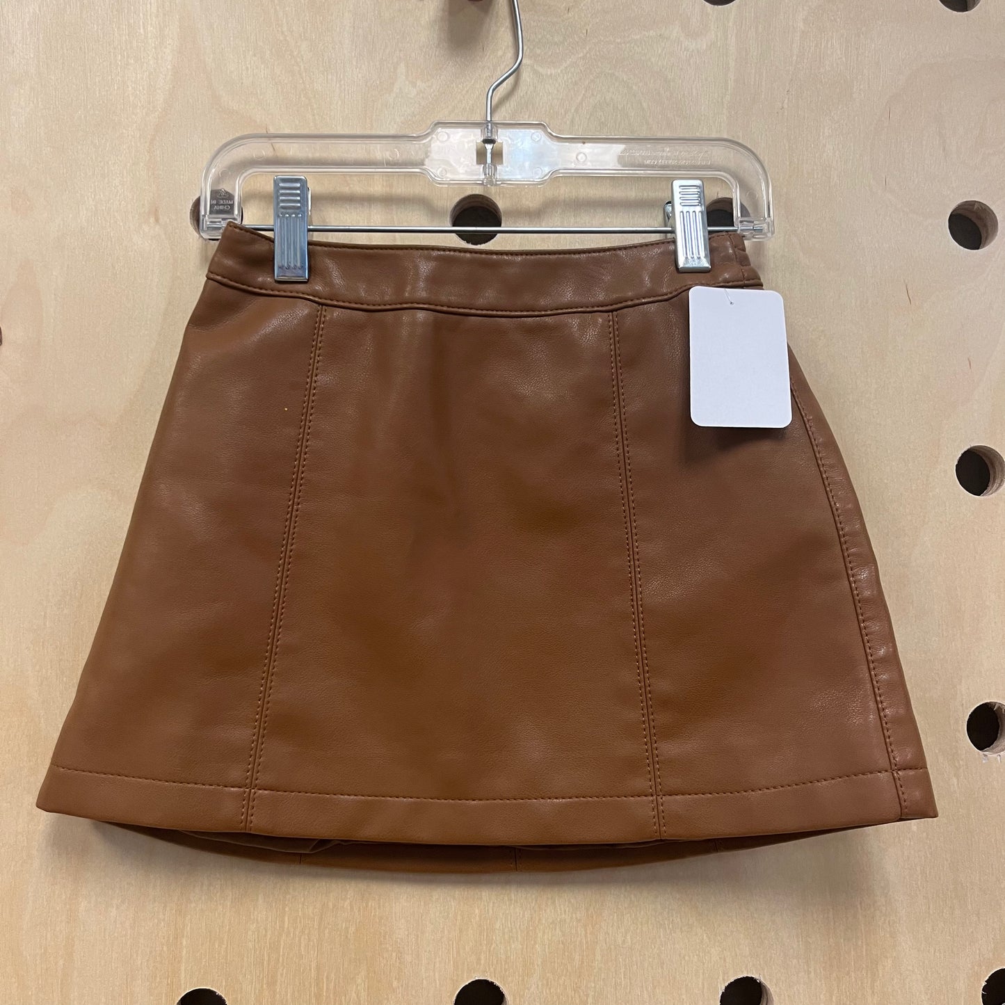 Brown Vegan Leather Skirt