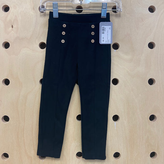 Black Button Soft Pants