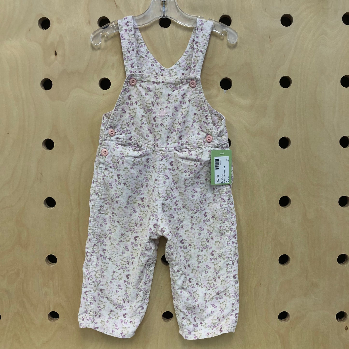 Floral Cord Overalls