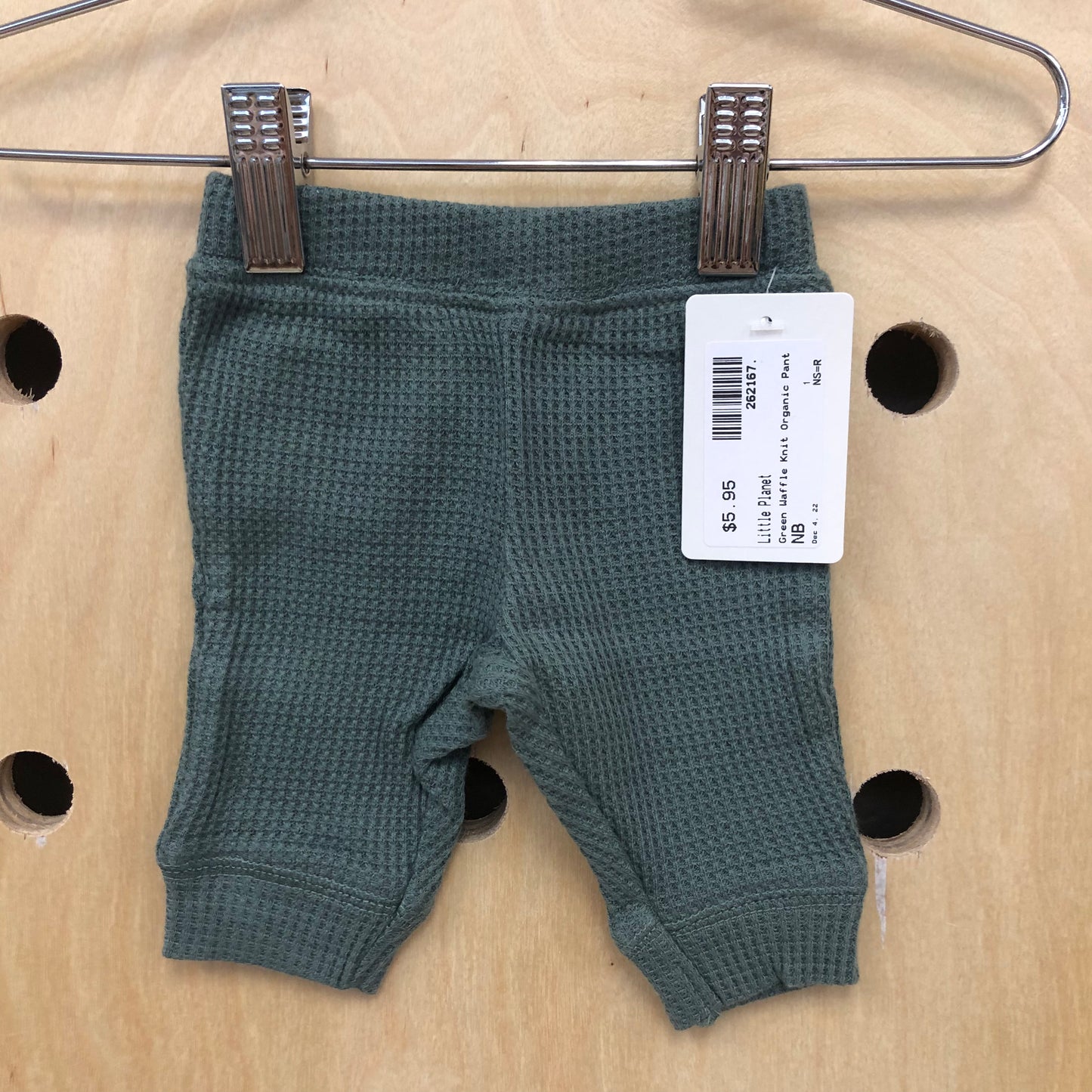 Green Waffle Knit Organic Pant