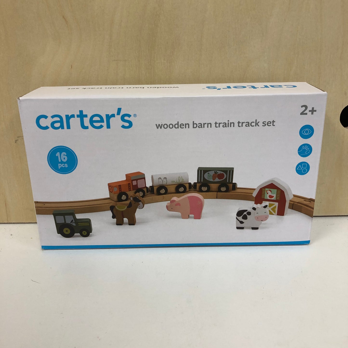 Wooden Barn Train Track Set