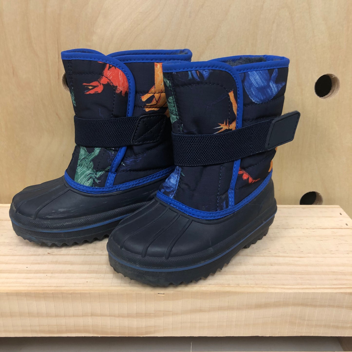 Blue Dino Snow Boots