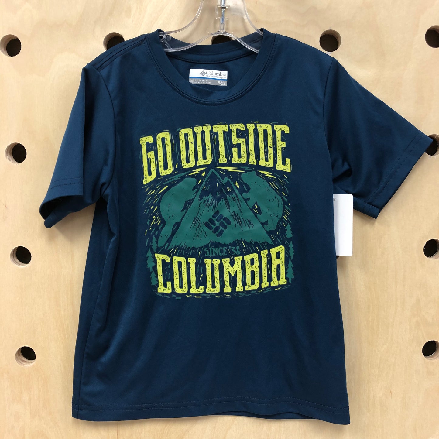 Go Outside Blue Athletic Tee