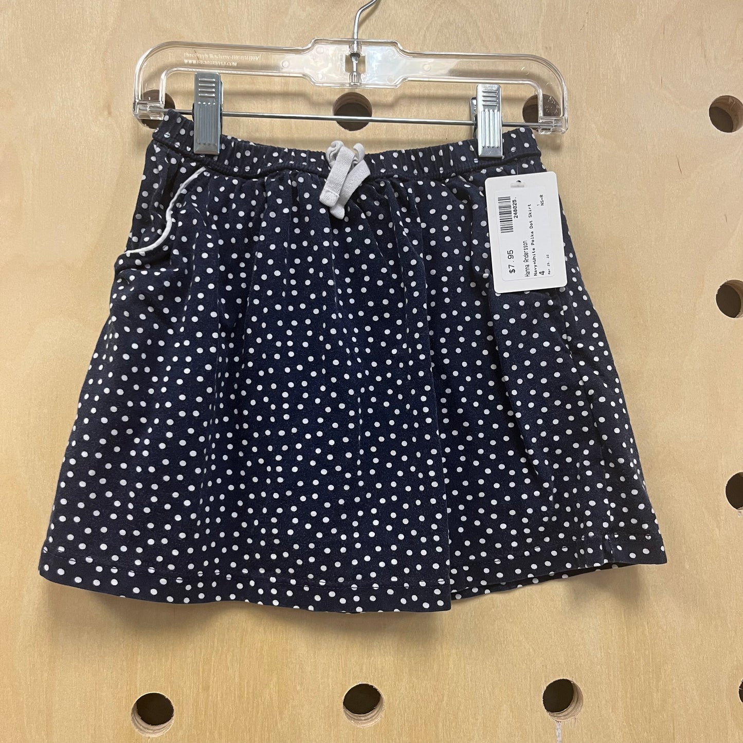 Navy+White Polka Dot Skirt