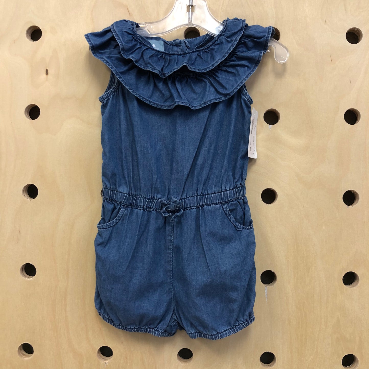 Soft Denim Ruffle Romper