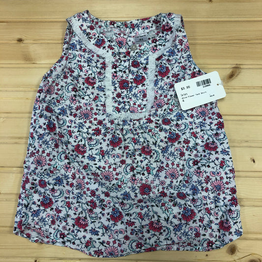 White Flower Tank Shirt