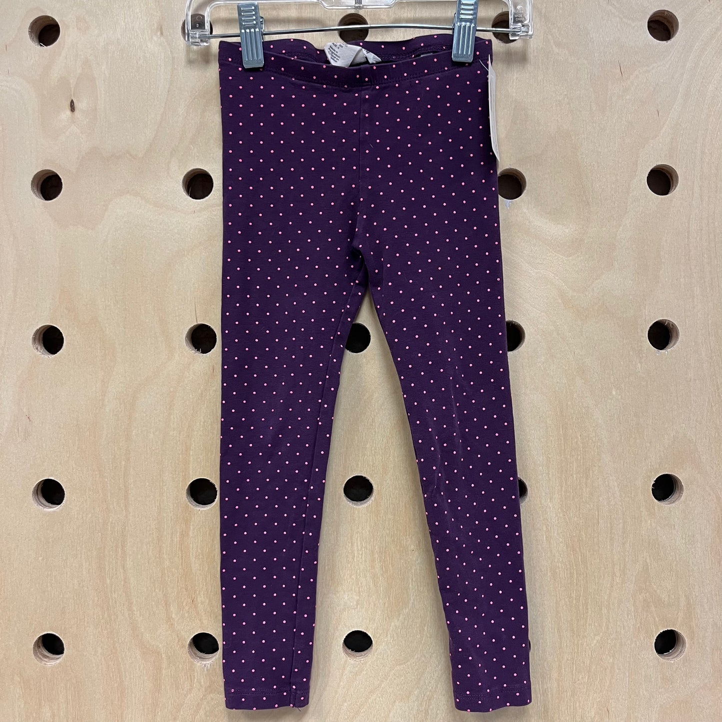 Plum Polka Dot Leggings