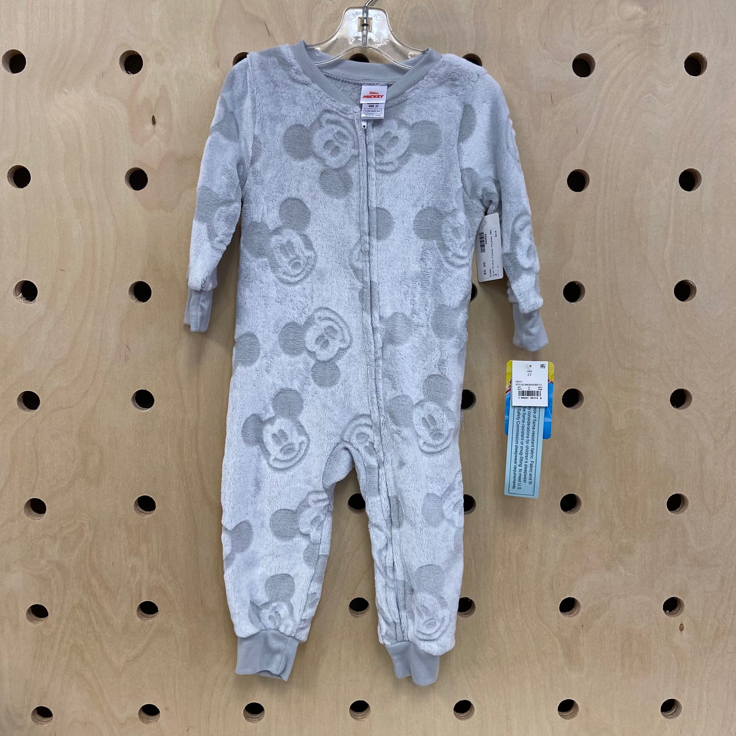 Grey Mickey Fleece Pajamas NEW
