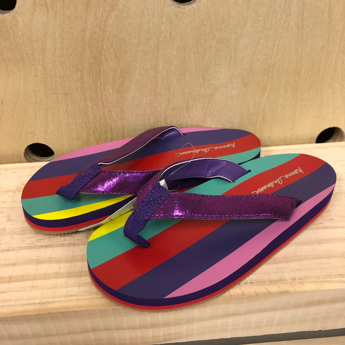 Purple Striped Flip Flops NEW!