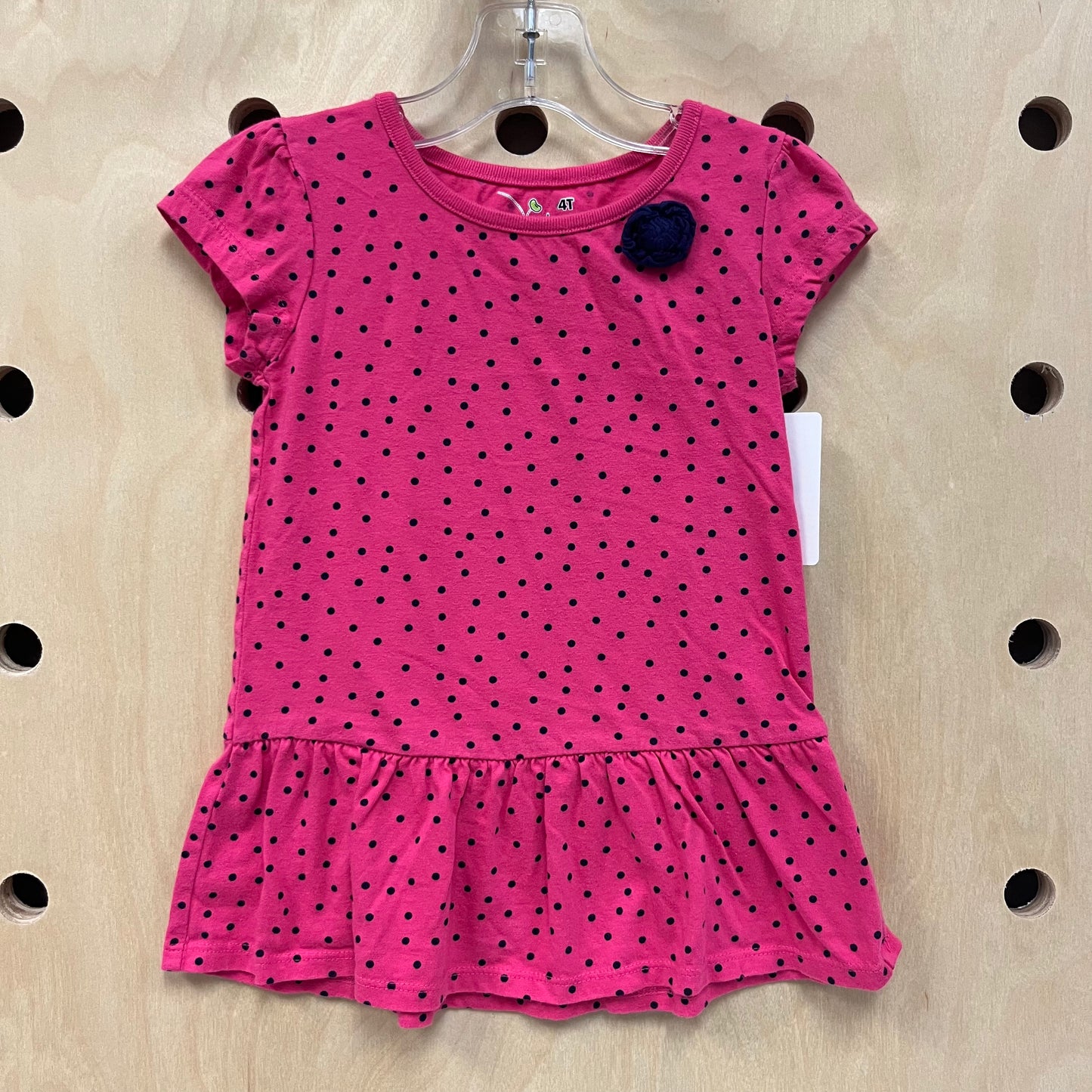 Pink + Navy Polka Dot Tunic