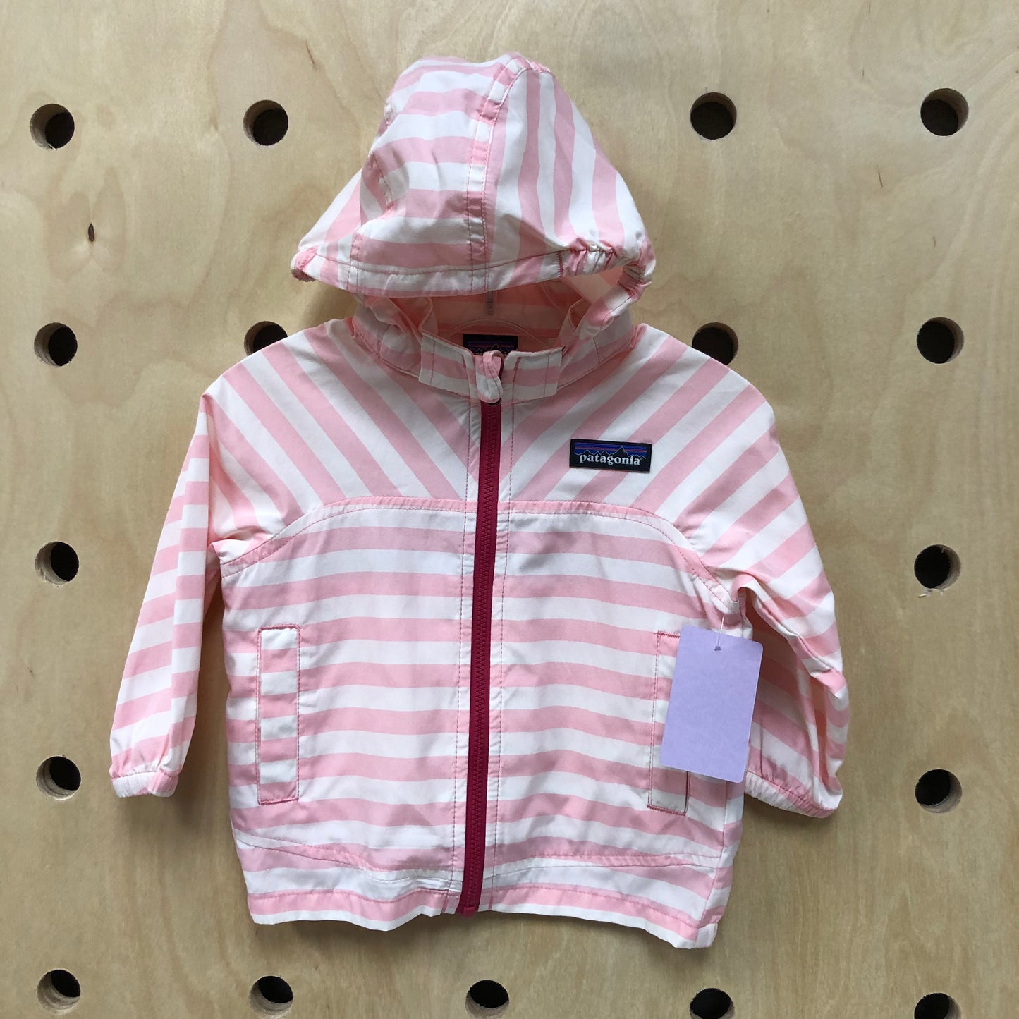 Pink Striped Zip Hoodie