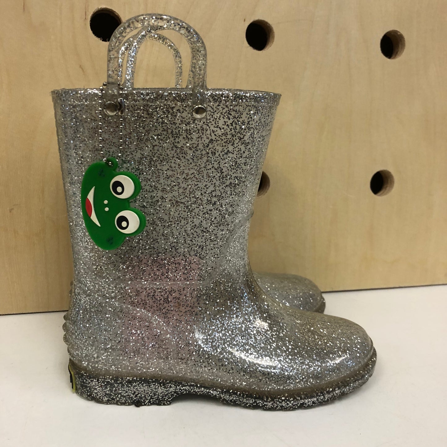 Silver Glitter Rain Boots