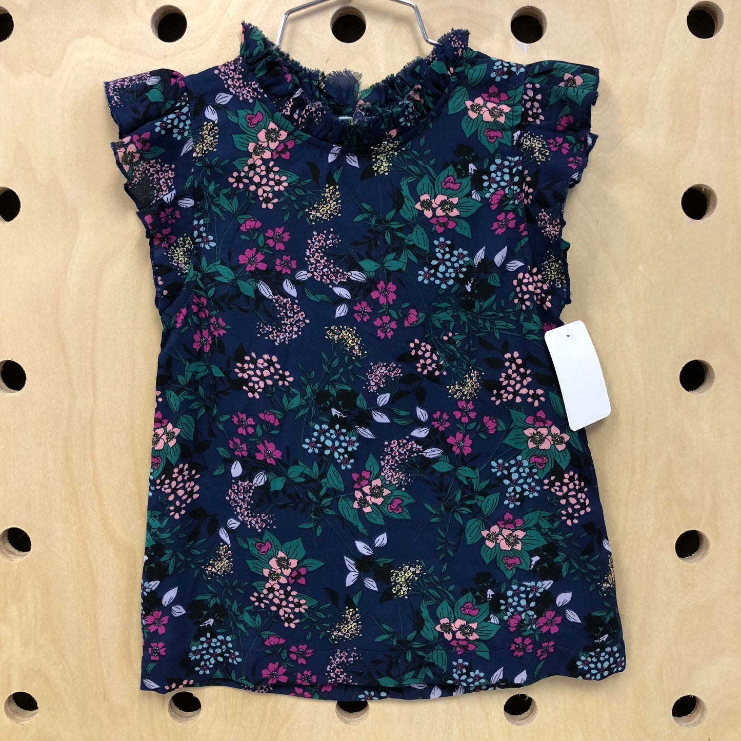 Blue Floral Chiffon Dress
