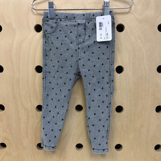 Grey Hearts Jeggings