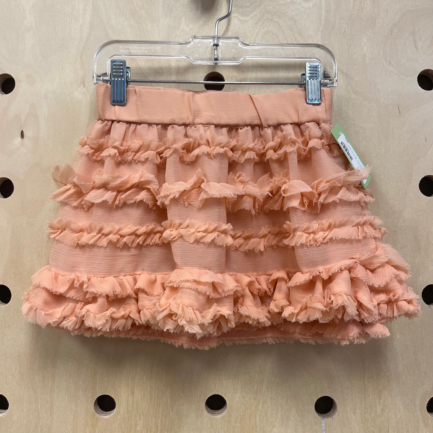 Peach Chiffon Ruffle Skirt