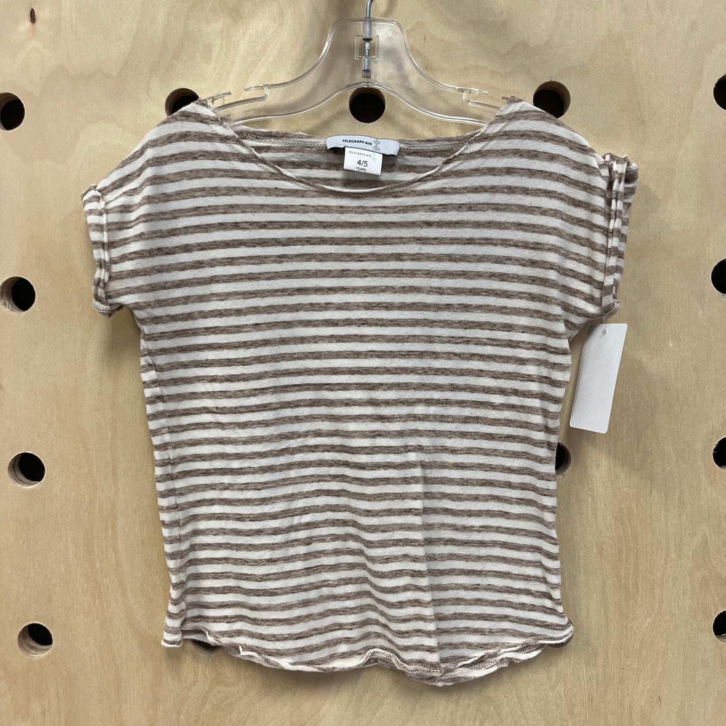 Tan + Cream Striped Top