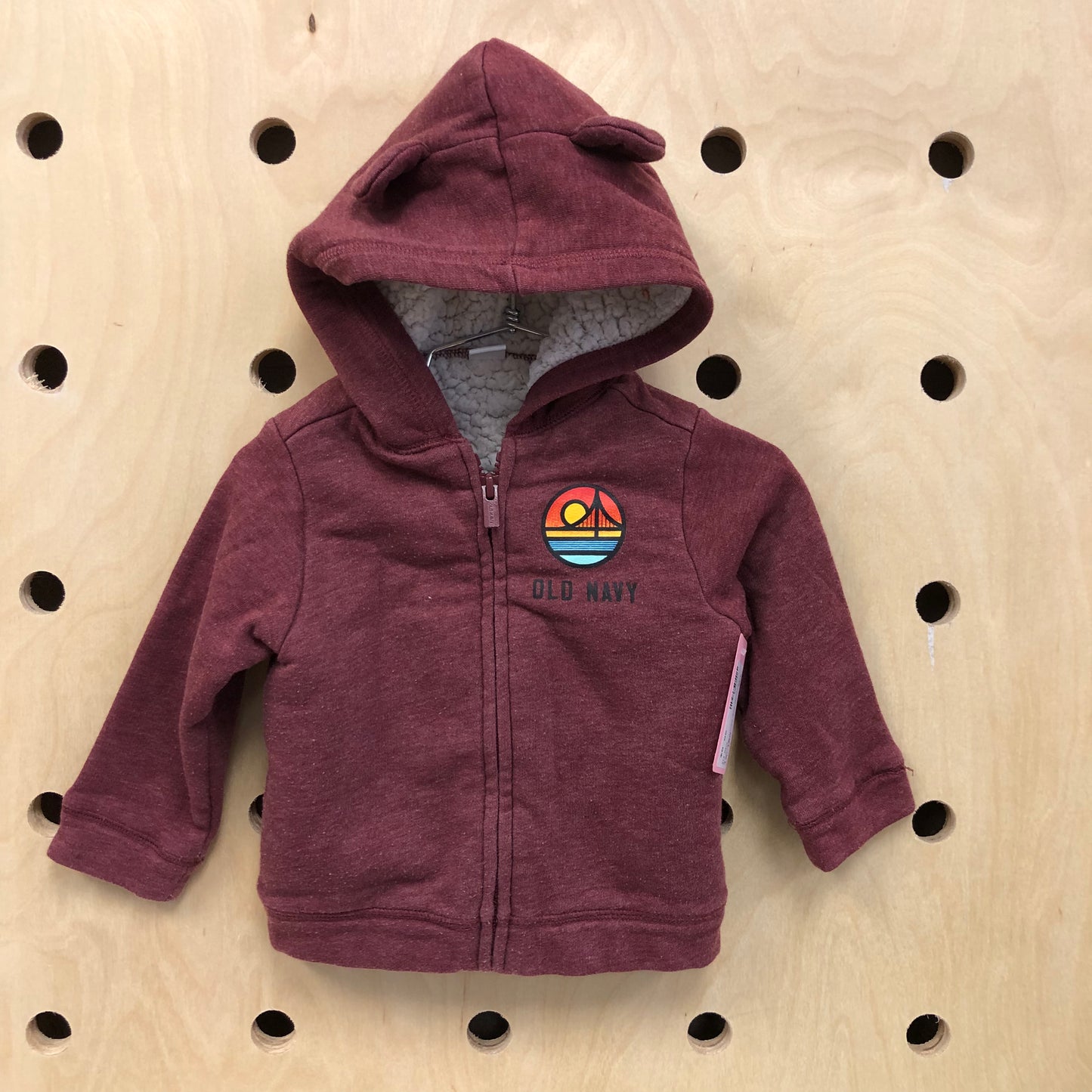 Burgundy Lined Zip Hoodie