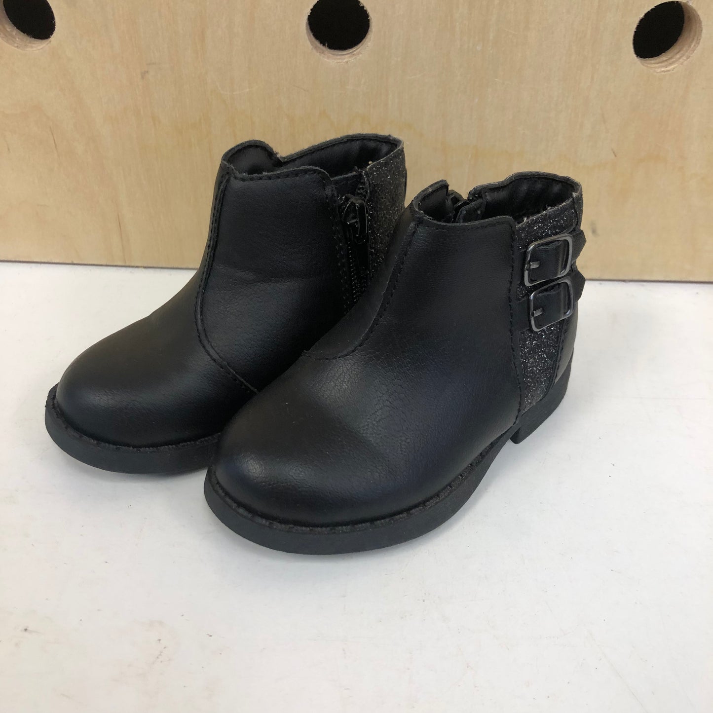 Black Glitter Ankle Boots