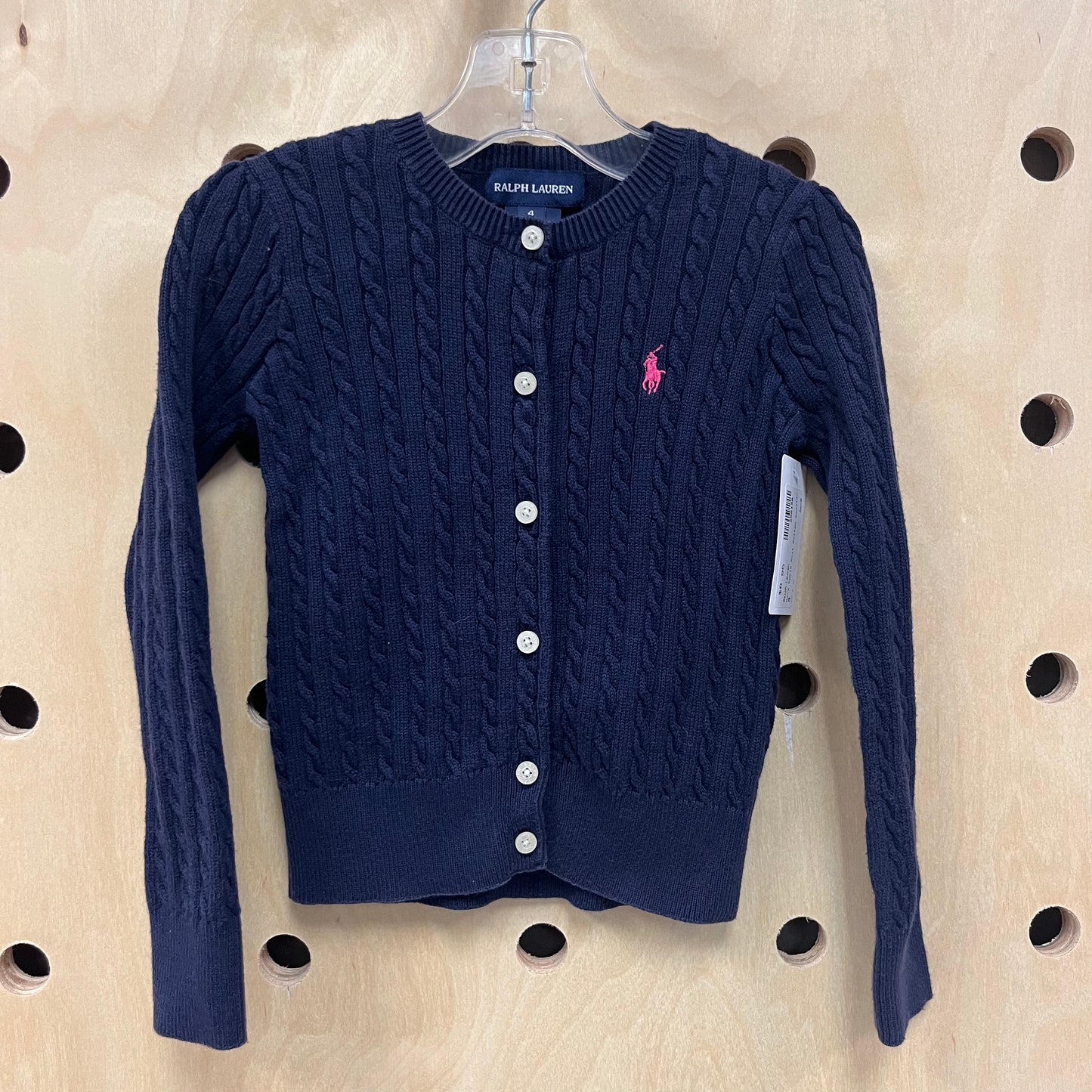 Navy Cable Knit Cardigan