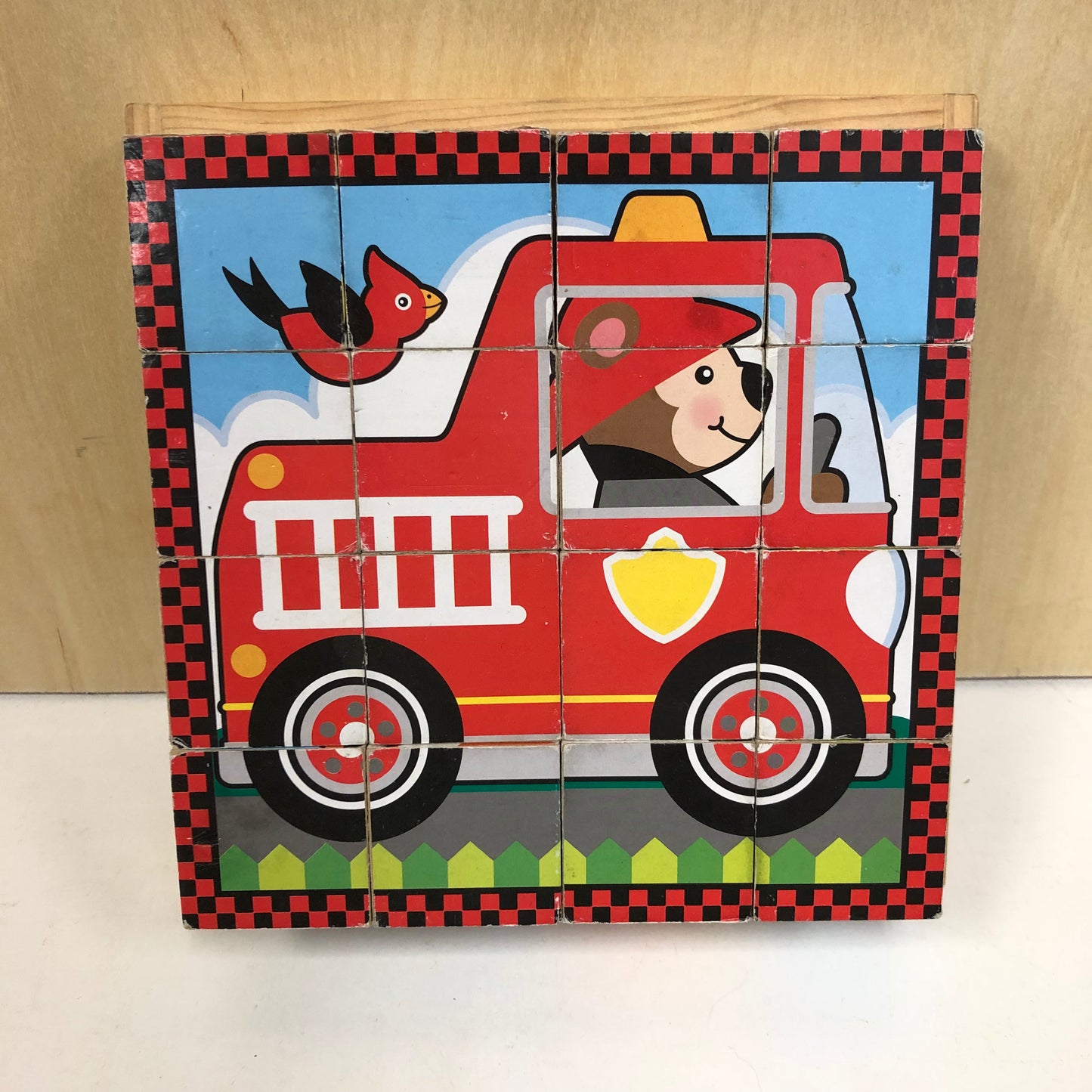 Vehicles Wooden Cube Puzzle