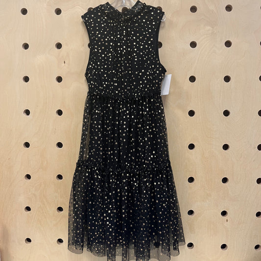 Black + Gold Tulle Stars Dress