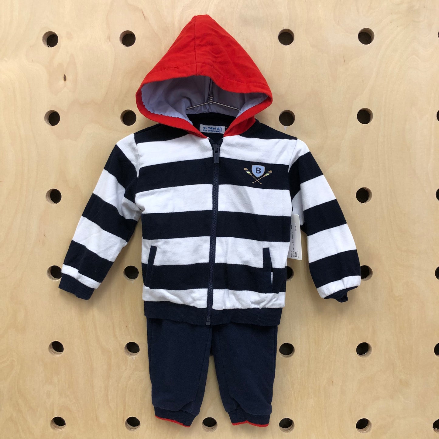 Blue & White Zip Hoodie + Pants