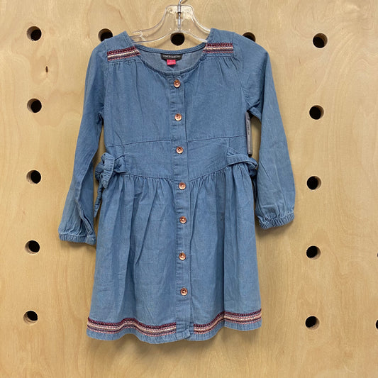 Denim Emroidered Dress