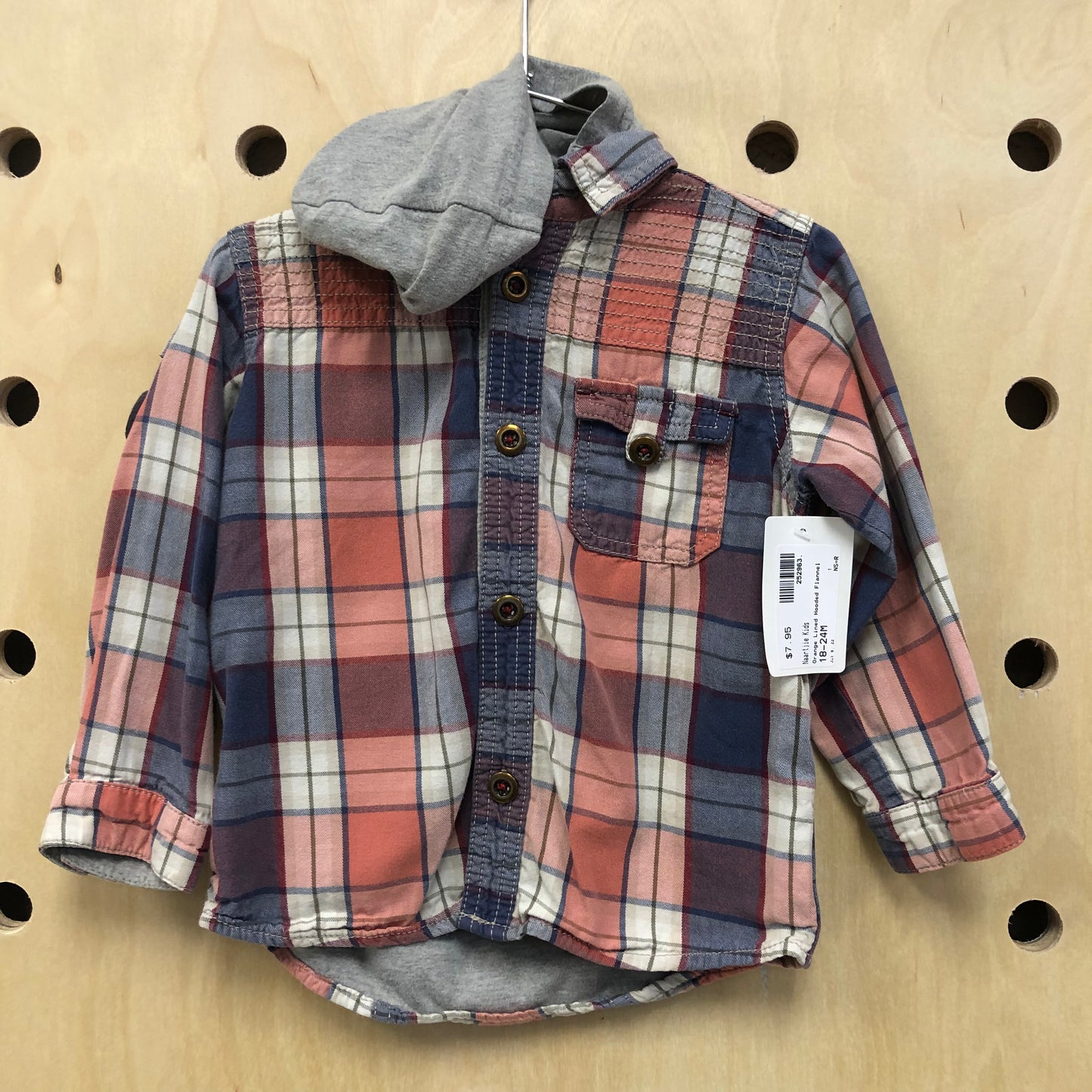 Orange Lined Hooded Flannel