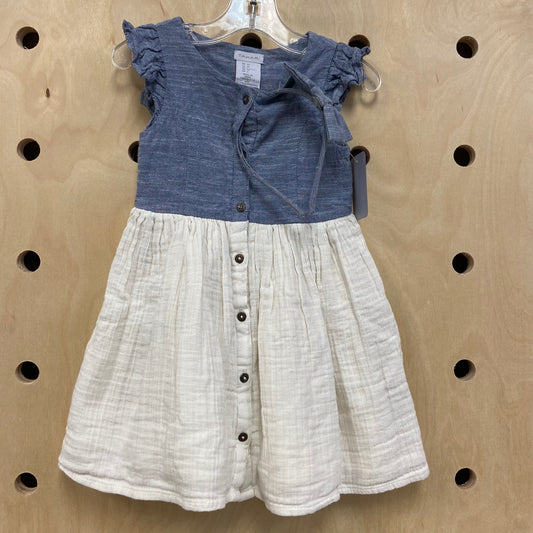 Denim + White Dress w/ Headban
