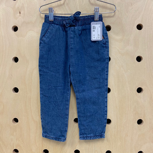 Lined Elastic Waist Denim