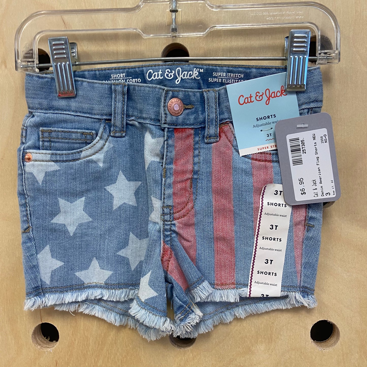 Denim American Flag Shorts NEW