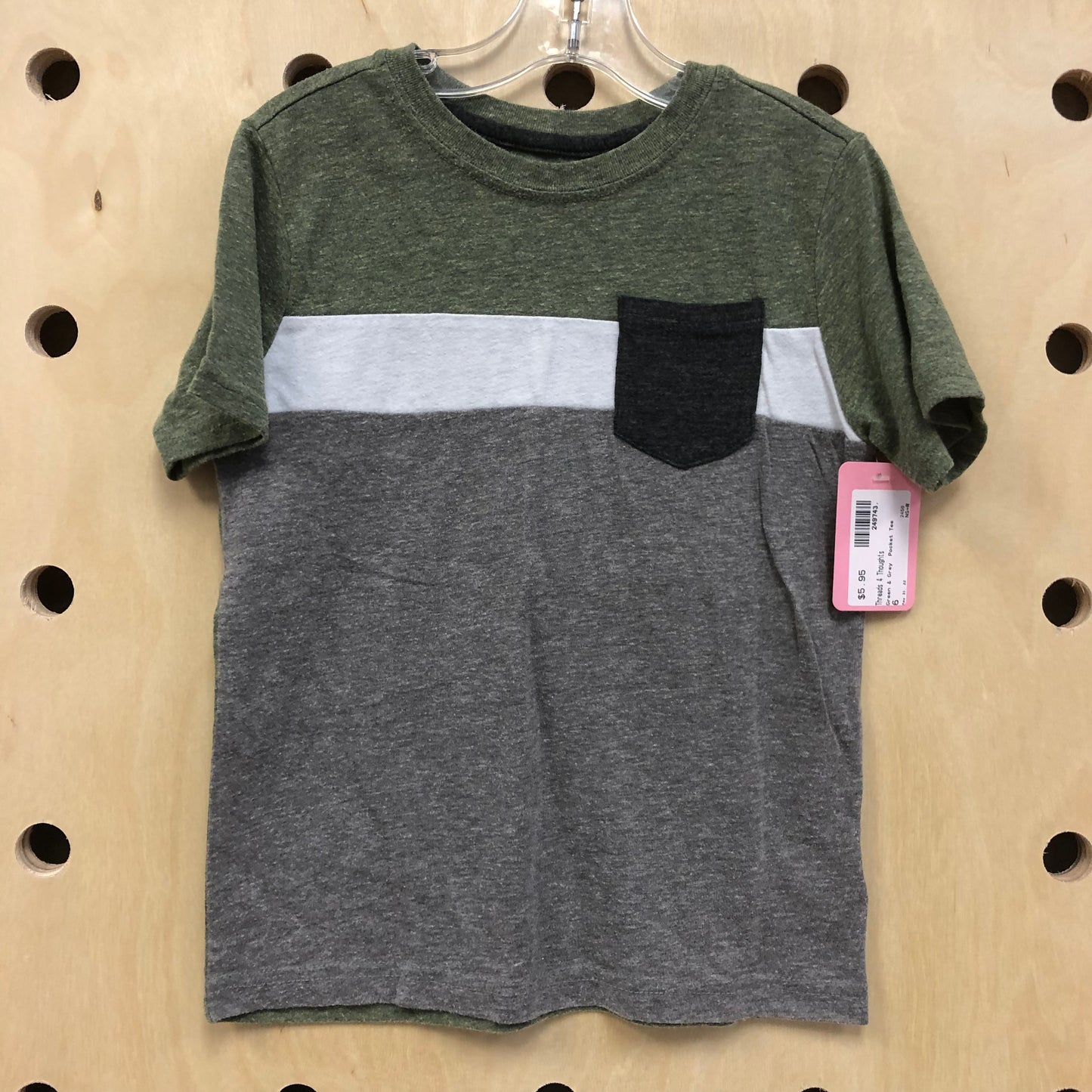 Green & Grey  Pocket Tee