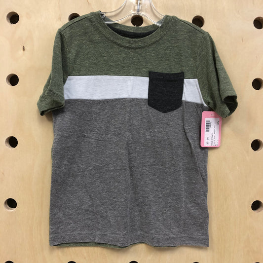 Green & Grey  Pocket Tee