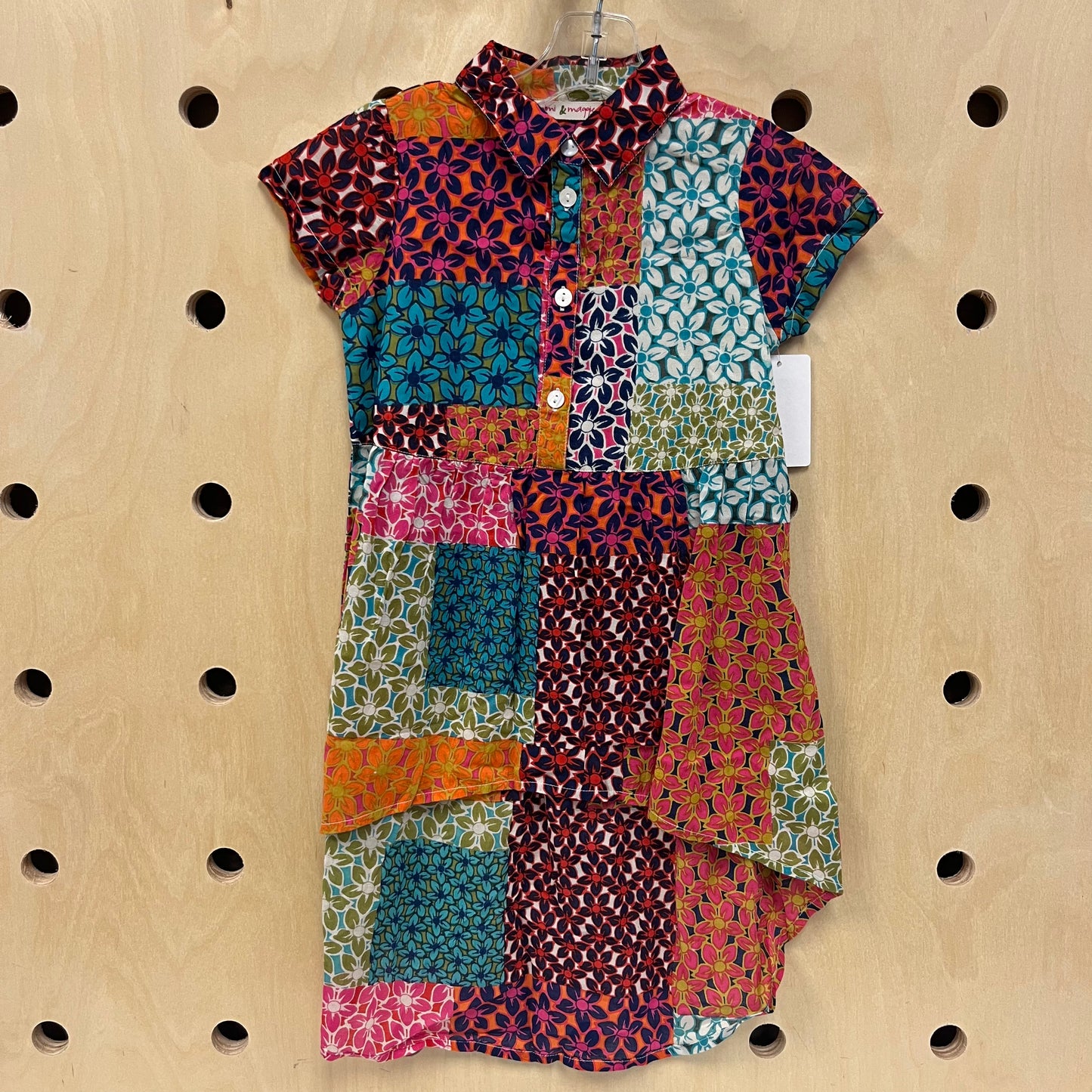 Colorful Hi-Lo Button Up Dress