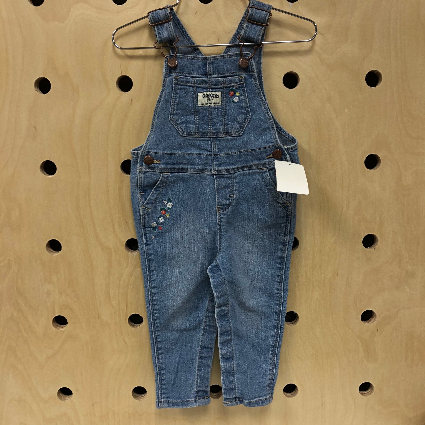 Embroidered Floral Overalls
