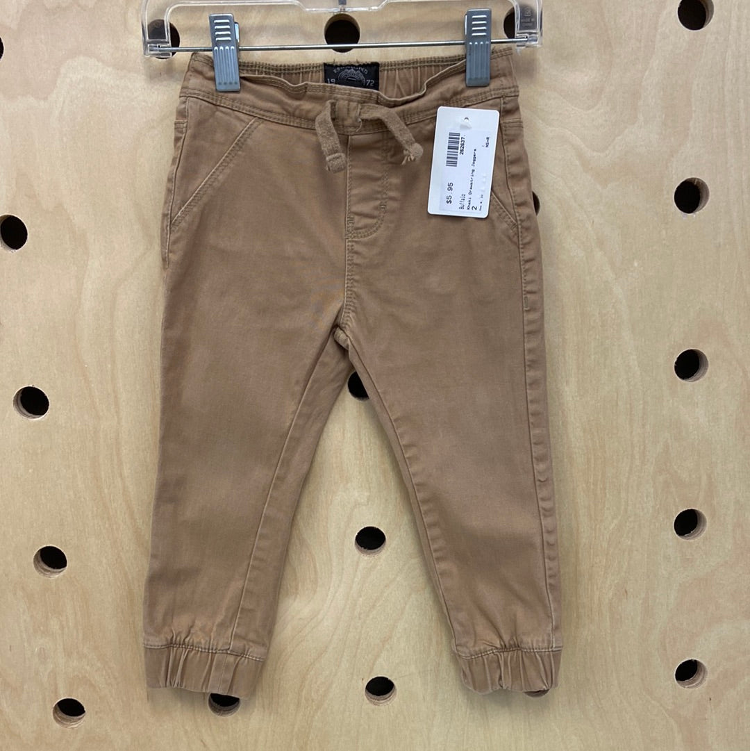 Khaki Drawstring Joggers
