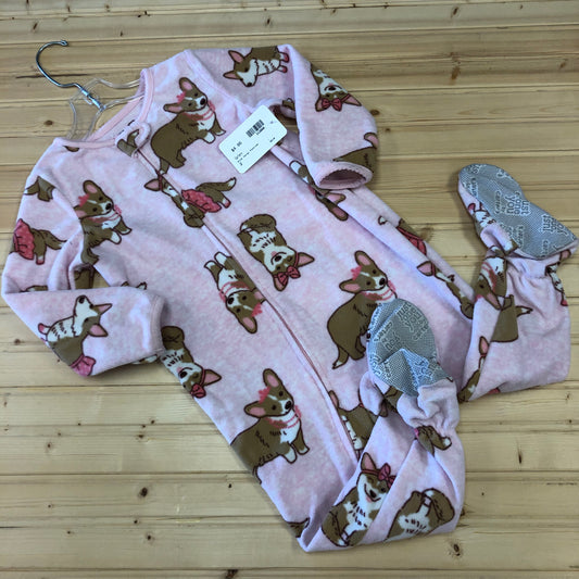 Pink Fleece Corgi Footies