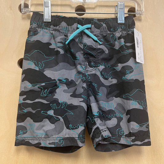 Grey Camo Dino Swim Trunks
