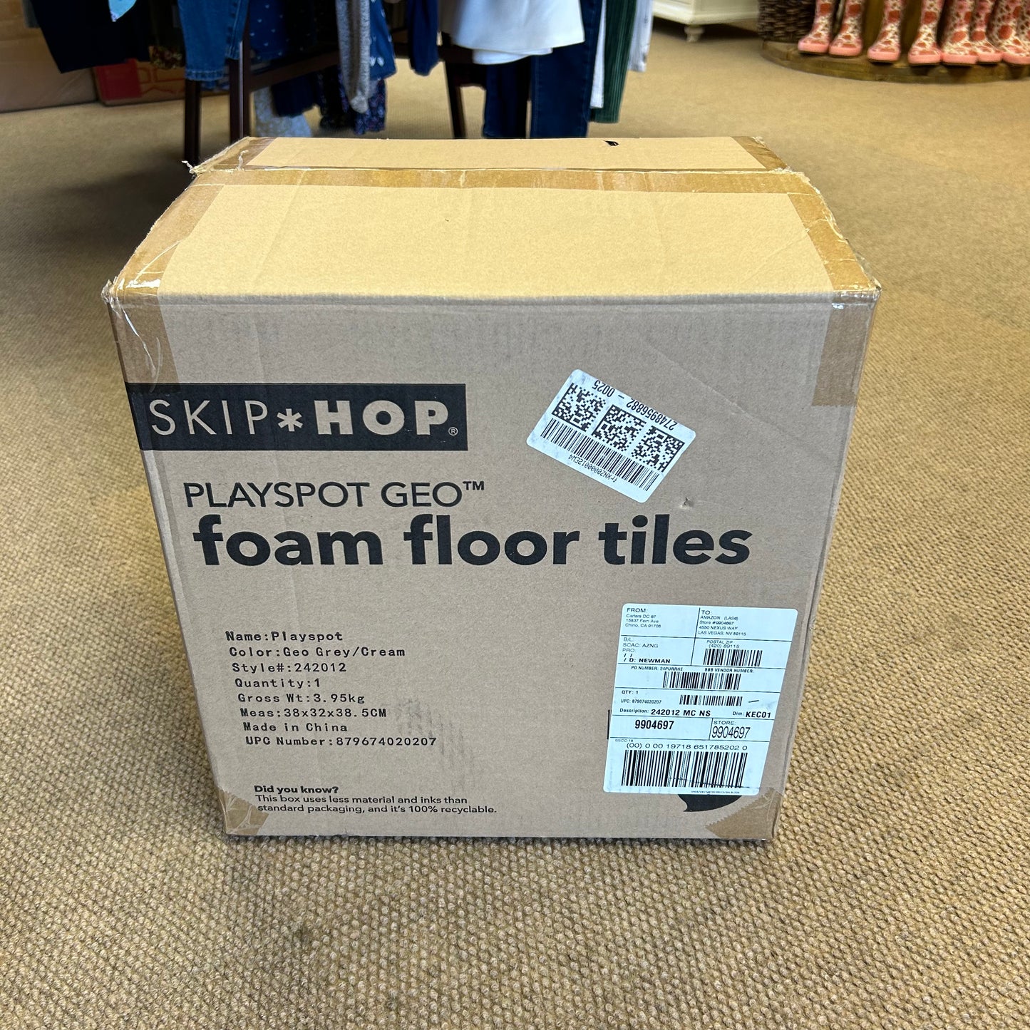 Grey/Cream Geo Interlocking Foam Tiles