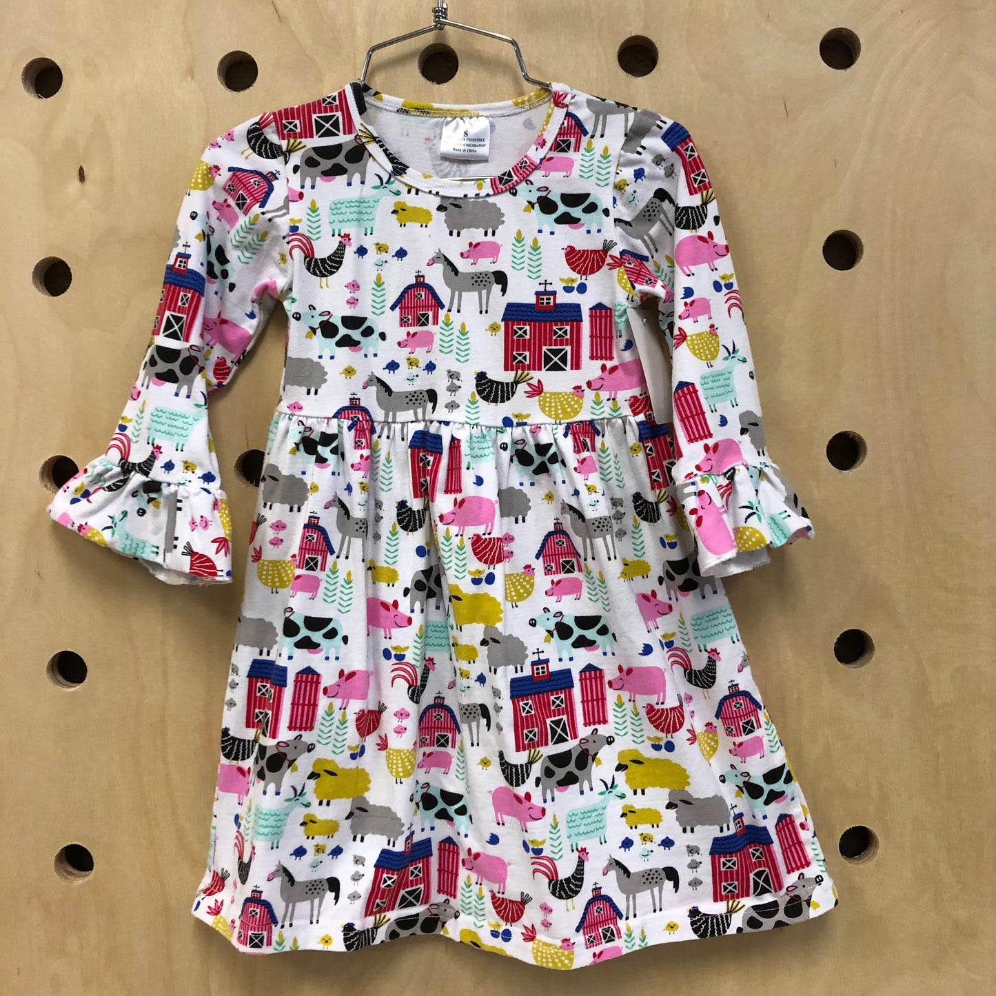 White Farm Scene Dress