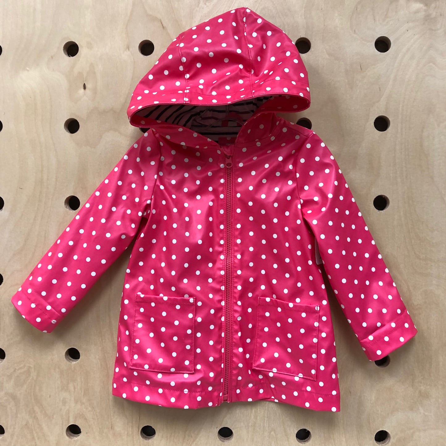 Pink Polka Dot Rain Jacket