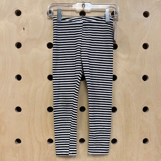 Black + White Striped Leggings