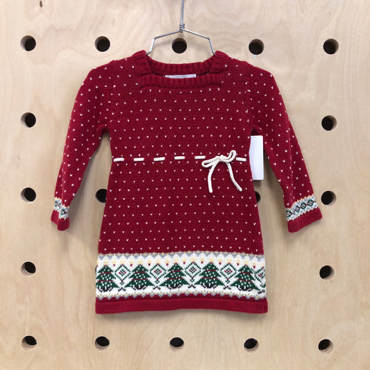 Red Knit Holiday Tree Dress