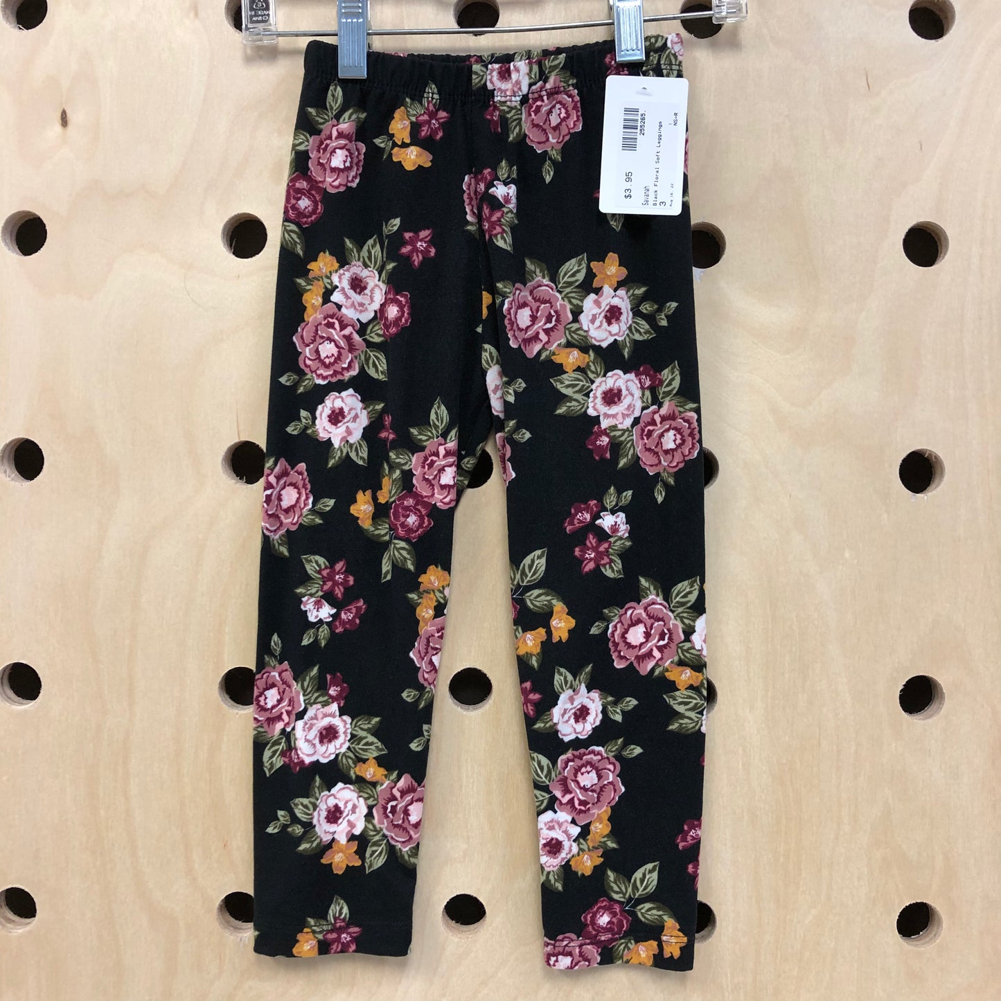 Black Floral Soft Leggings