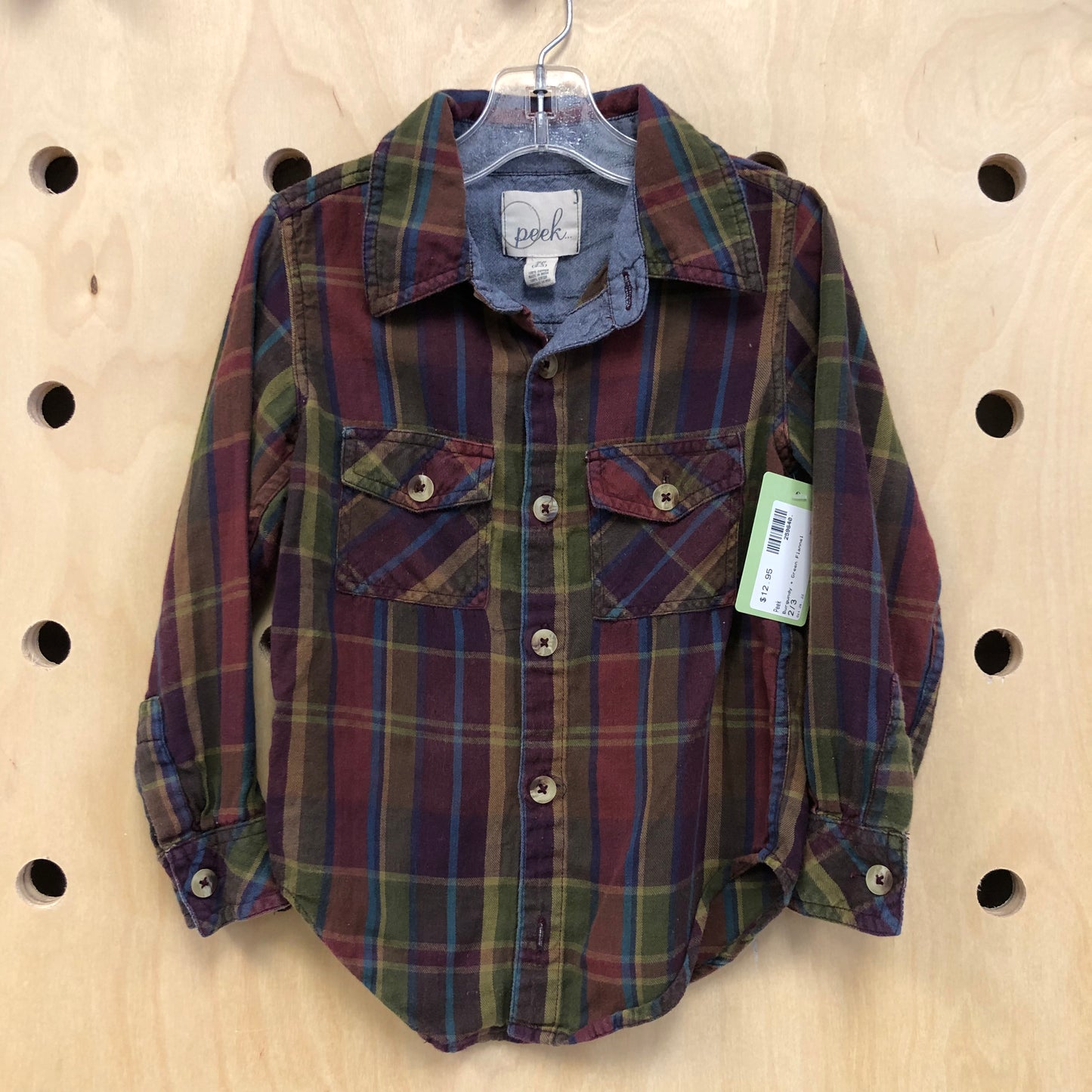 Burgundy + Green Flannel