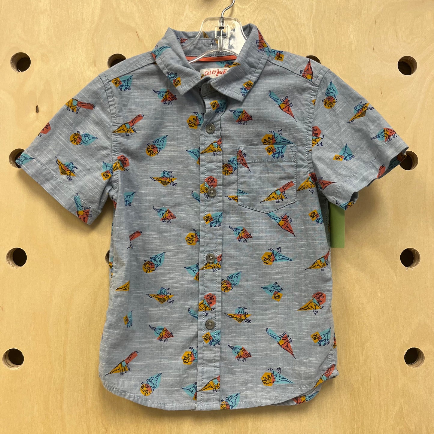 Blue Dino Button Up Shirt