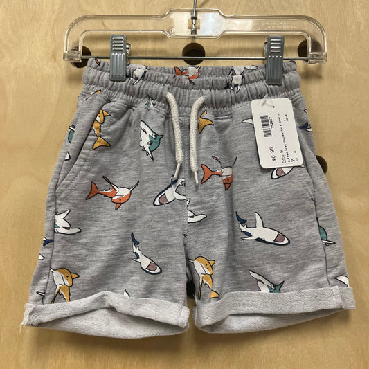 Cuffed Grey Sharks Soft Shorts
