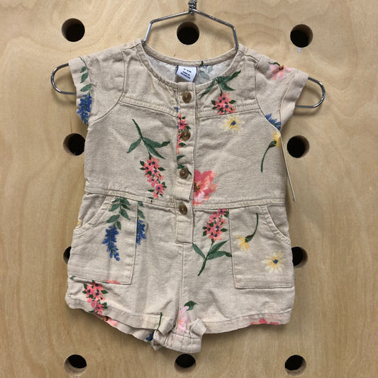 Beige Floral Romper