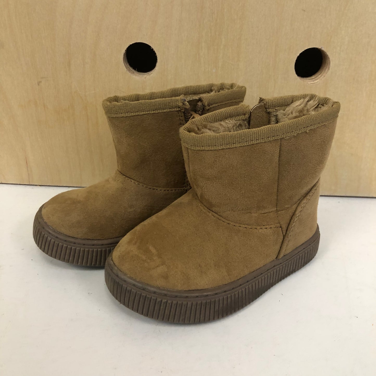 Tan Suede Like Lined Boots